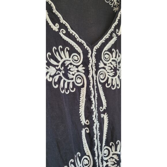 WAYWARD FANCIES ESHAKTI Tunic embroidered casual black size 3X-26W - Picture 4 of 8